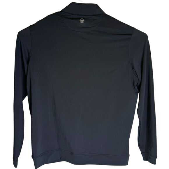 Peter Millar Men's Austin Logo Quarter Zip Pullover Sweatshirt Black Size Large - Picture 2 of 10